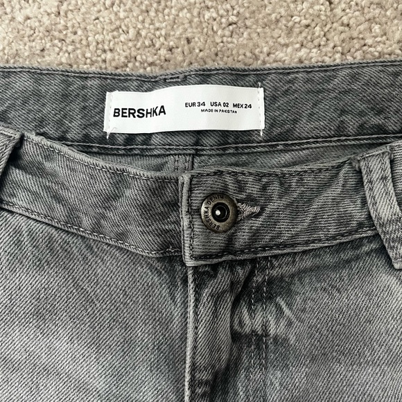 Low-rise wide-leg Grey Bershka Jeans - Picture 4 of 7
